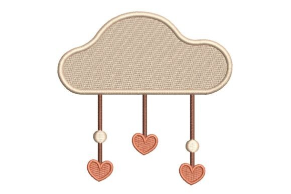 Cute Cloud with Hanging Hearts Embroidery Design Review