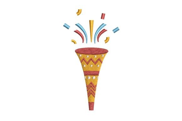 Festive Confetti Popping Horn Embroidery Design Review