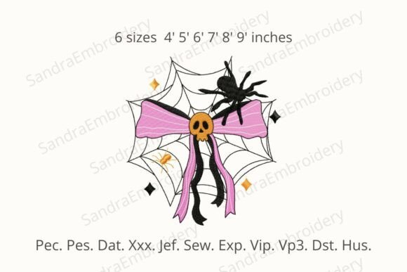 Review: Spider Web Bow Embroidery Design for Holiday Shops