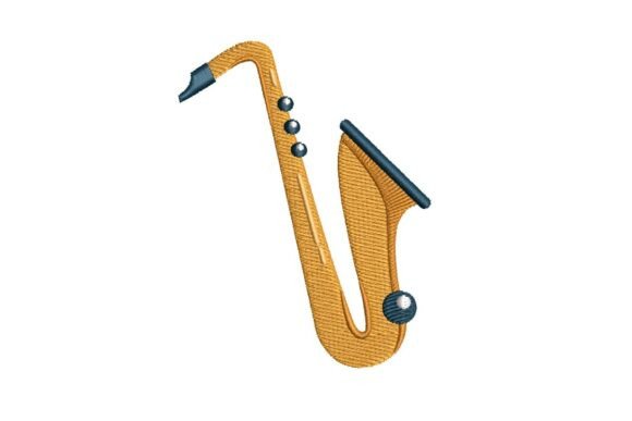 Review: Stylized Jazz Saxophone Embroidery Design