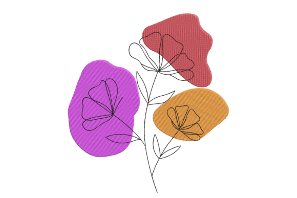 Reviewing Colorful Minimal Flower Embroidery