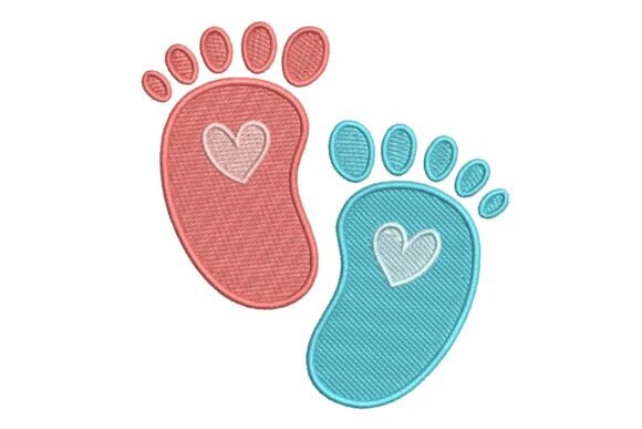 Reviewing the Cute Pink and Blue Baby Footprints Design