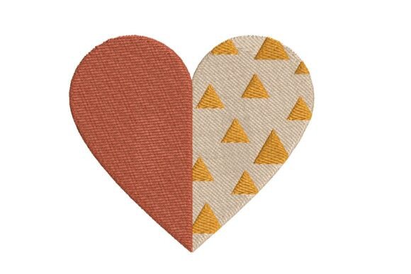 Reviewing the Geometric Two-Tone Heart Embroidery Design